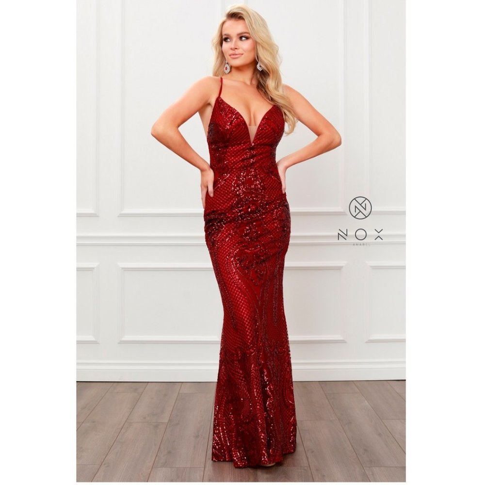 BEAUTIFUL DRESS-C215-BURGUNDY